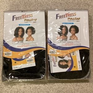 Half Wig Bundle! 2 FreeTress Celtic Girl Half Wigs! Color 1